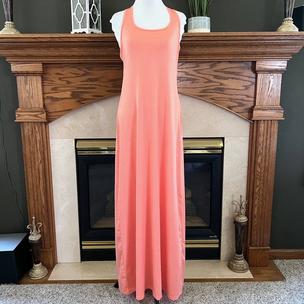 Soybu Coral Athletic Striped Sleeveless Maxi Dress Size: Medium NWOT